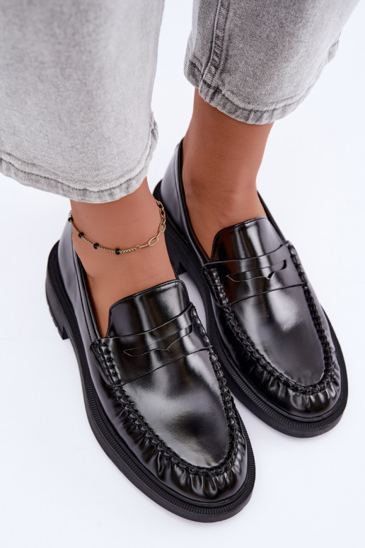 Black moccasins with ruffles Rhosyn