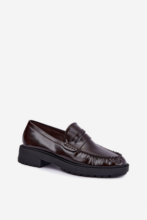 Chocolate moccasins with ruffles Rhosyn
