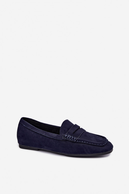 Sylvana flat women's moccasins in dark blue