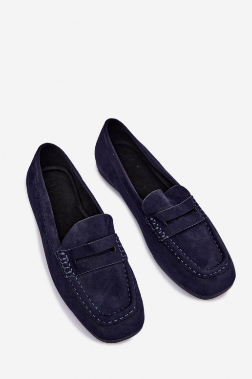 Sylvana flat women's moccasins in dark blue