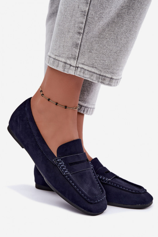 Sylvana flat women's moccasins in dark blue