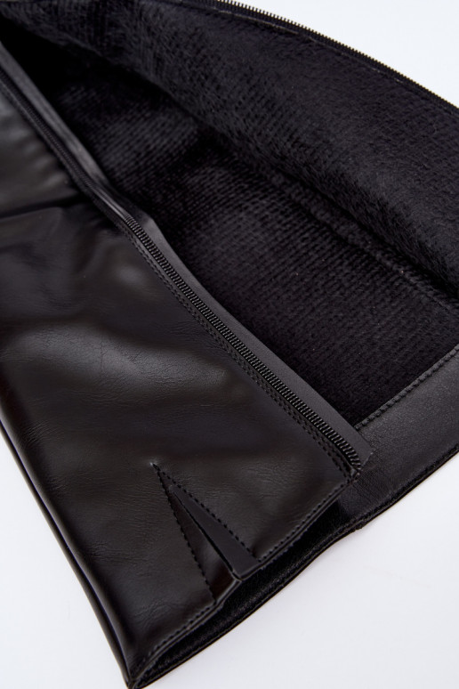 Philomene warm low-heeled long boots in black