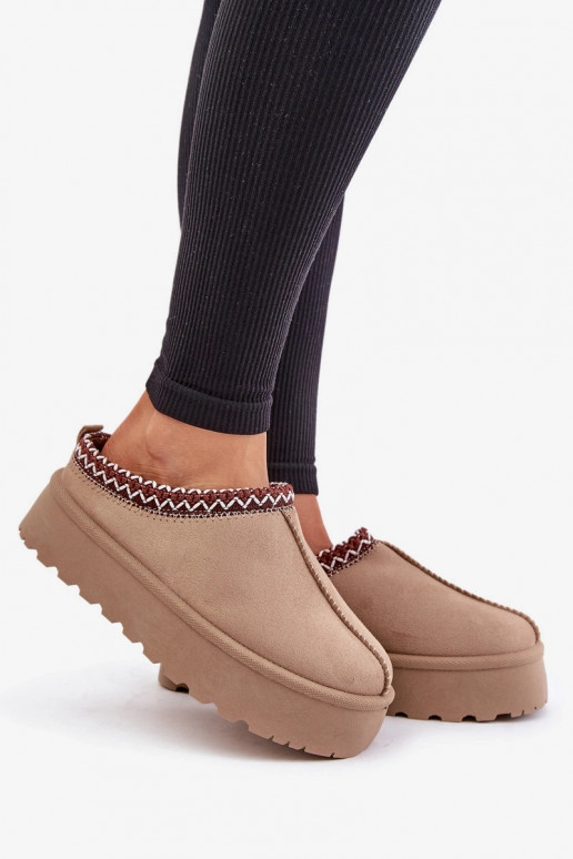Sand women's low snow boots with embroidered rings on platform Įjungtarirya