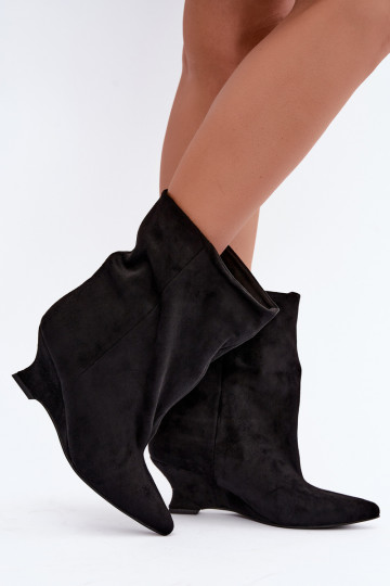 Slip-on ankle boots with platform in black color Coralise