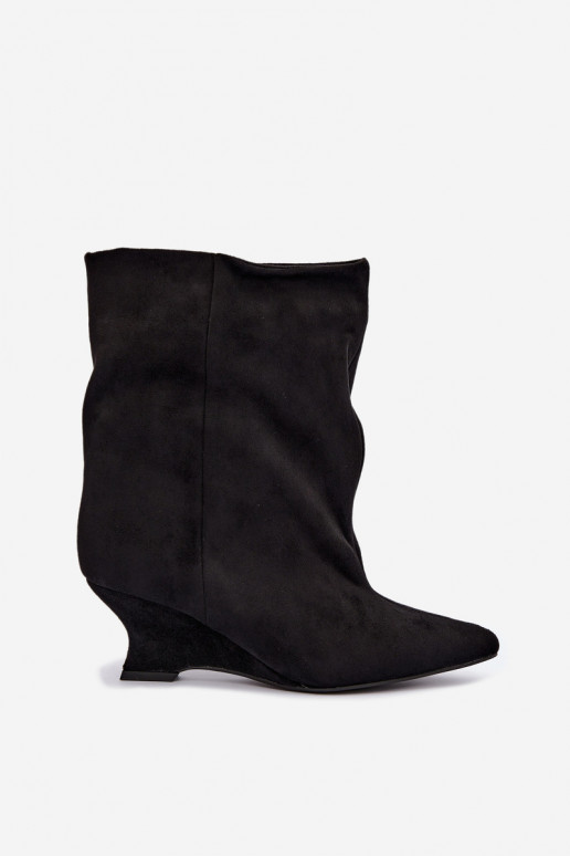Slip-on ankle boots with platform in black color Coralise