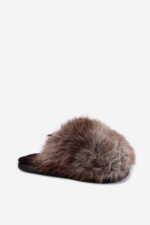 Women's Bellisane slippers with fur in brown