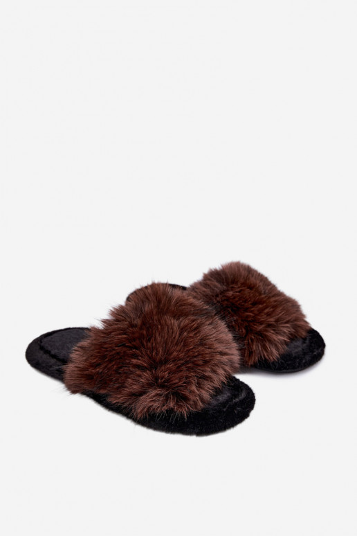 Women's Fiorabelle house slippers with fur in brown