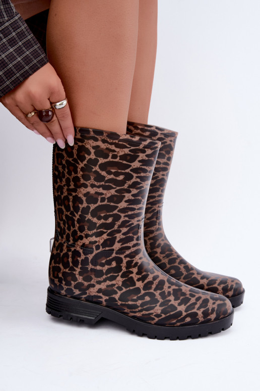 Moteriški guminiai batai su leopardo kailio raštais Solavelle
