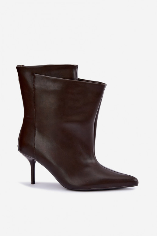 Insulated Damarielle ankle boots with thin heels in brown