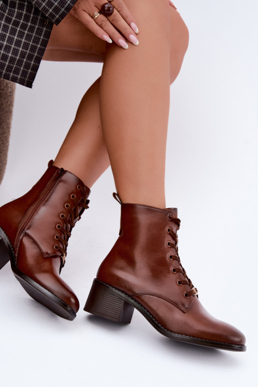 Klocke insulated lace-up ankle boots brown Florisse