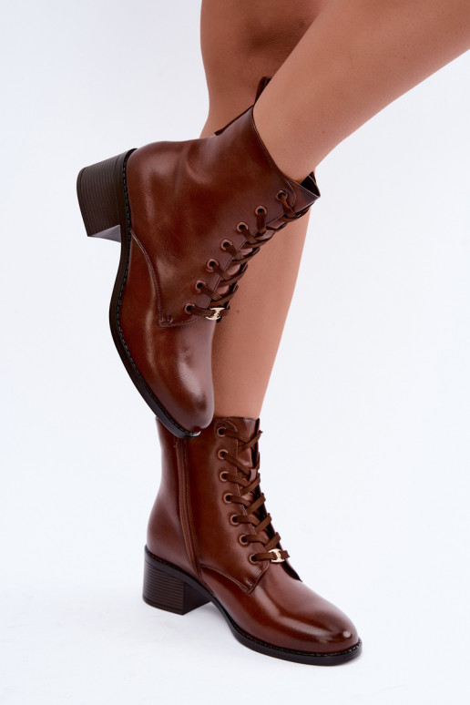 Klocke insulated lace-up ankle boots brown Florisse