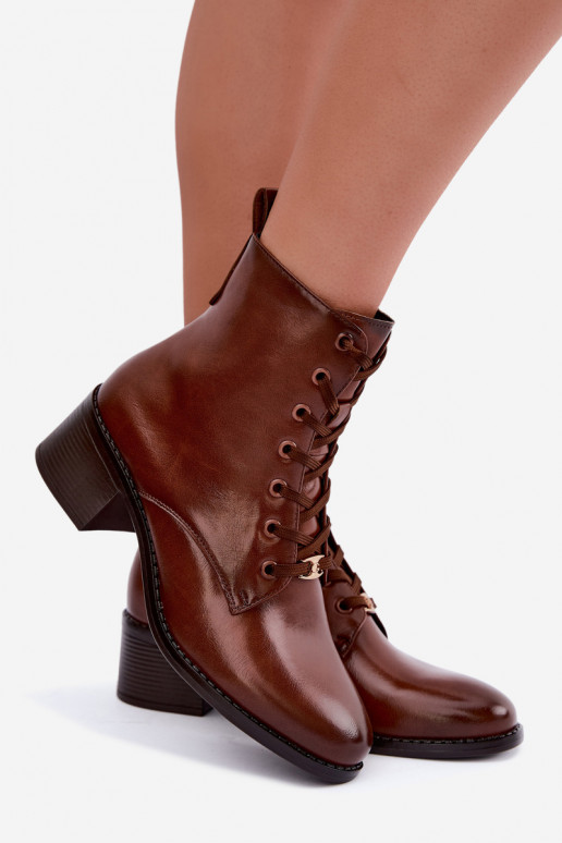 Klocke insulated lace-up ankle boots brown Florisse