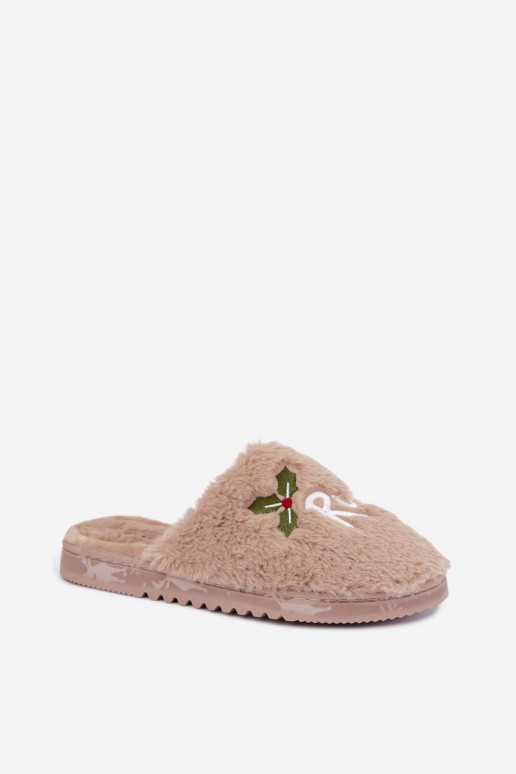 Women's home slippers with inscription sand Perelle