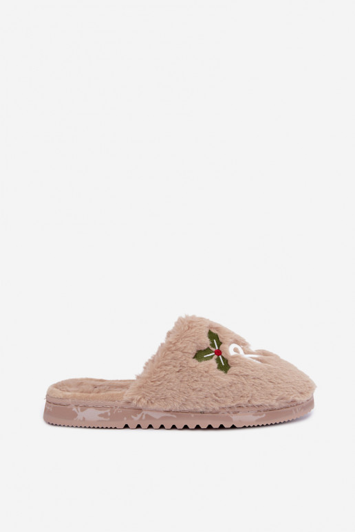 Women's home slippers with inscription sand Perelle