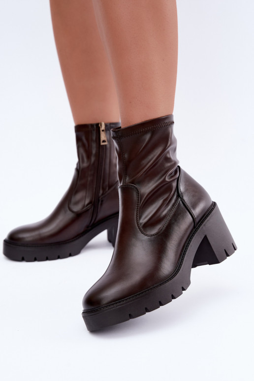 Klocke insulated ankle boots Vinceza 58672 chocolate