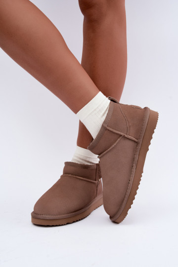 Faux suede snow boots with zippers sand Vinceza 97971 2