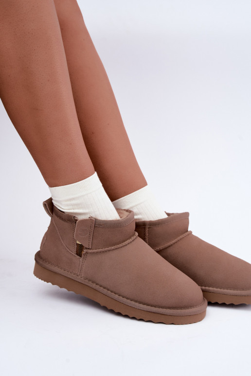 Faux suede snow boots with zippers sand Vinceza 97971