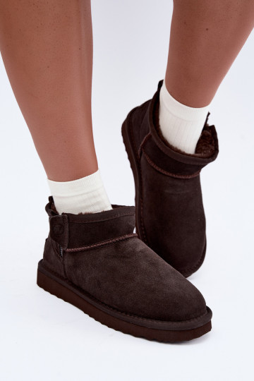 Faux suede snow boots with zippers chocolate Vinceza 97971