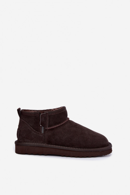 Faux suede snow boots with zippers chocolate Vinceza 97971