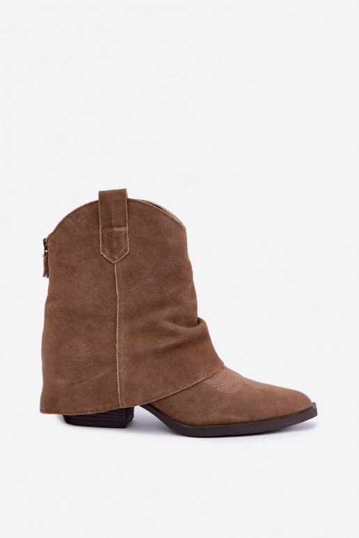 faux fur lined ankle boots with heels Vinceza 31715 in sand color