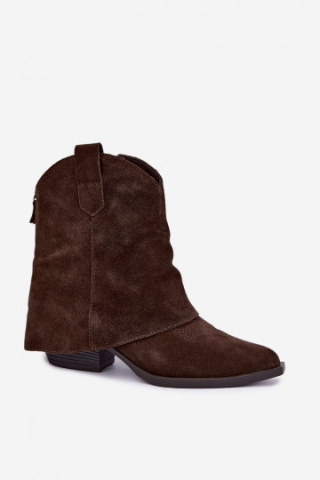 faux fur lined ankle boots with heels Vinceza 31715 in chocolate color 2