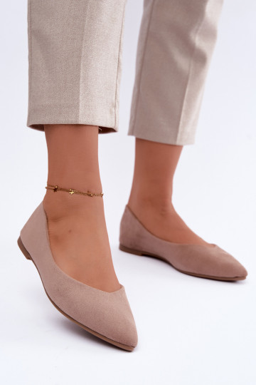 faux suede ballerinas in sand color Lelisa