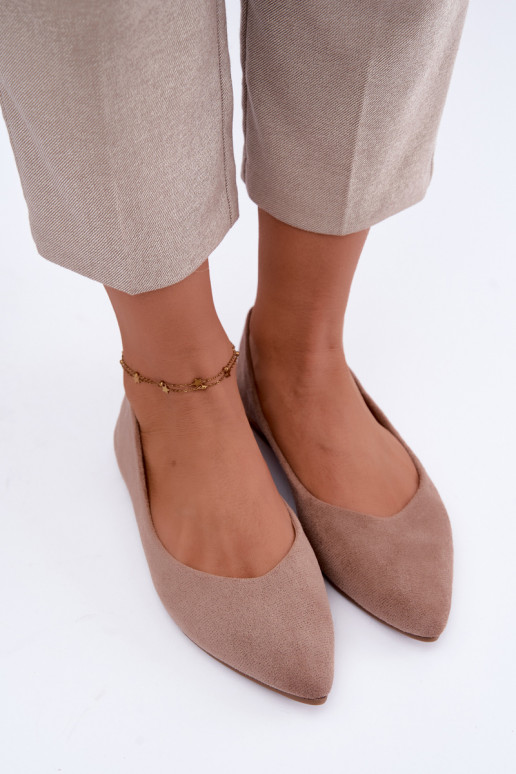 faux suede ballerinas in sand color Lelisa