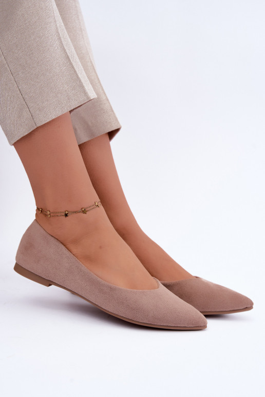 faux suede ballerinas in sand color Lelisa