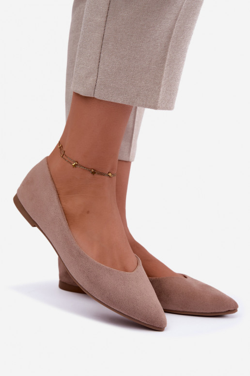 faux suede ballerinas in sand color Lelisa