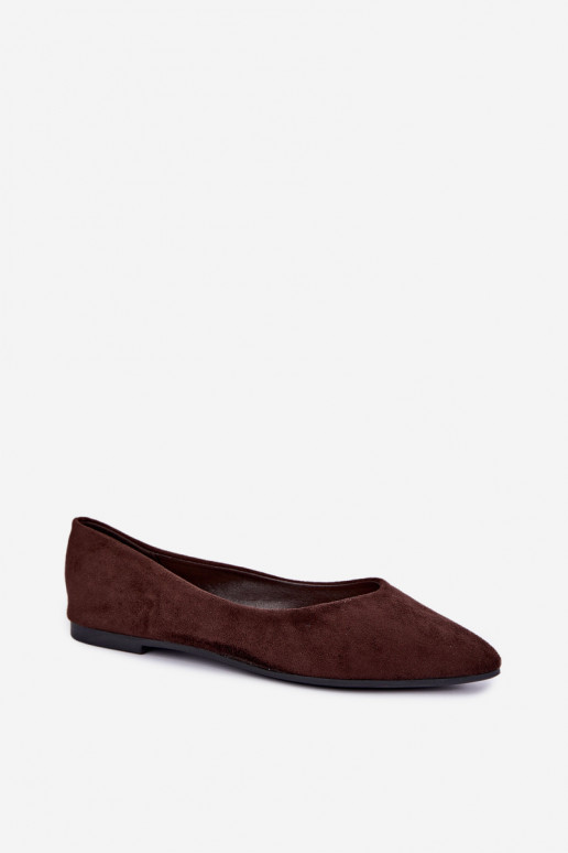faux suede ballerinas in chocolate color Lelisa