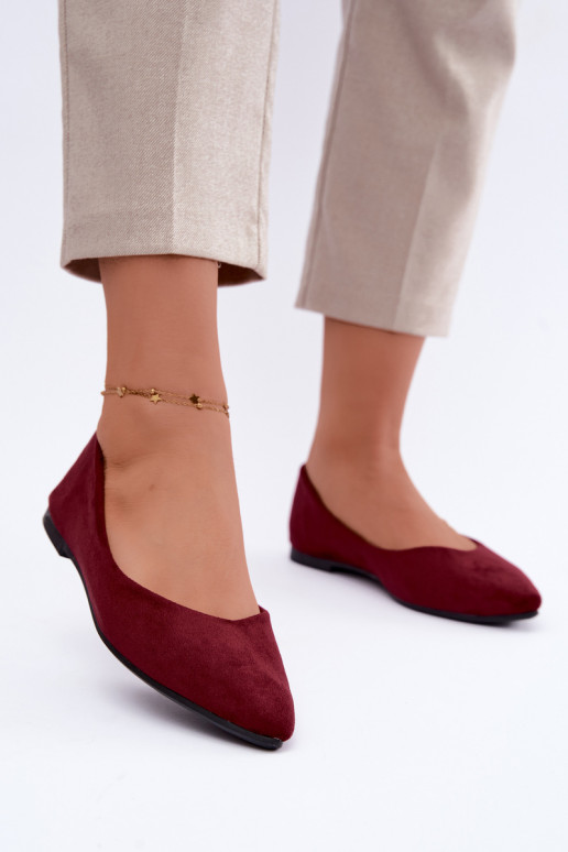 faux suede ballerinas in burgundy color Lelisa