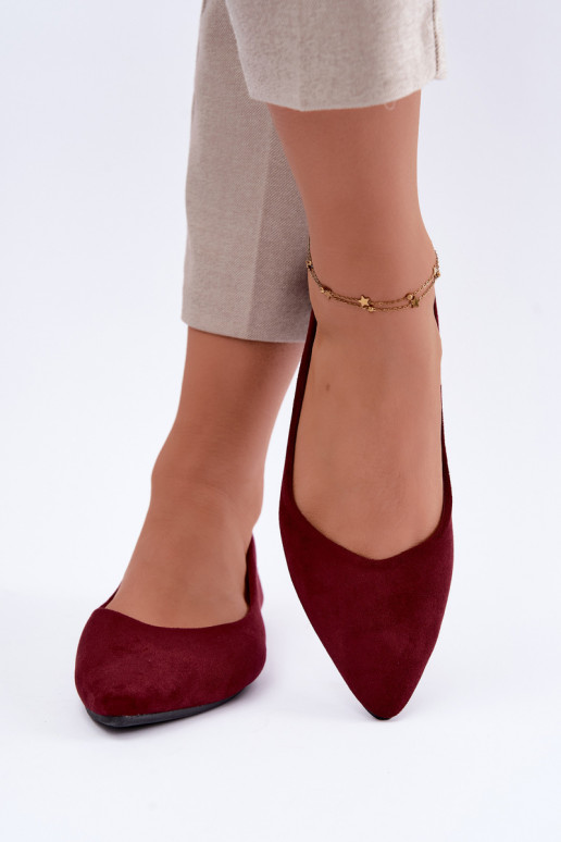 faux suede ballerinas in burgundy color Lelisa