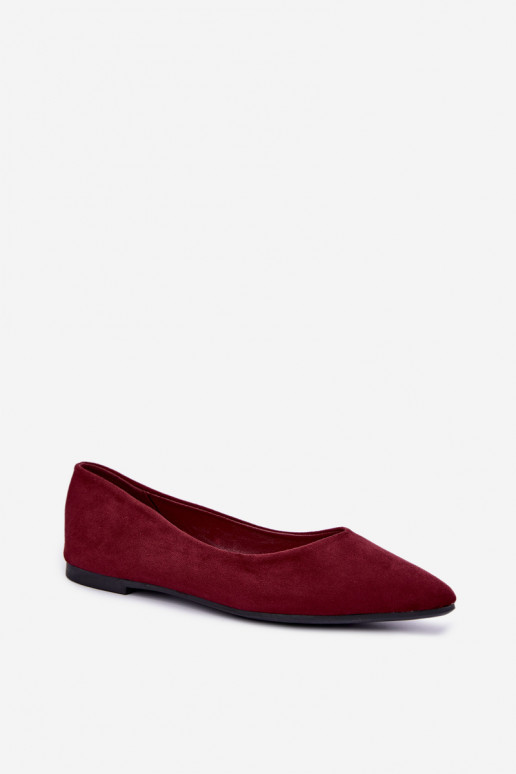 faux suede ballerinas in burgundy color Lelisa