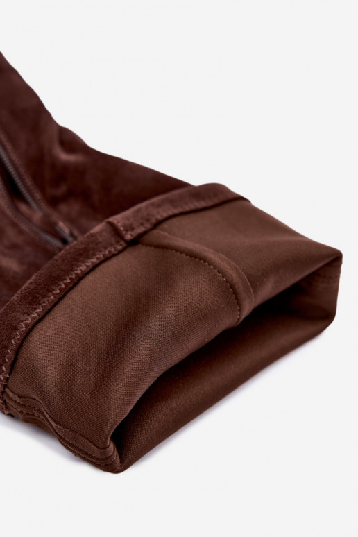 women's long boots with platform in chocolate color Nesalie