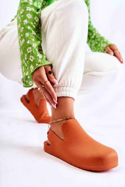 Orange rubber slippers Meriko