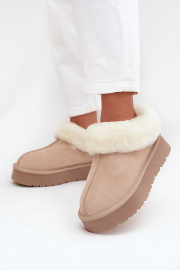 Sand women's snow boots made of faux suede with fur Mivelle 2