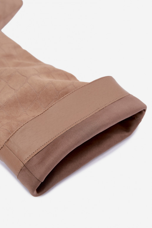 Sand slip-on over-the-knee boots with embossed details and heels Cazelle