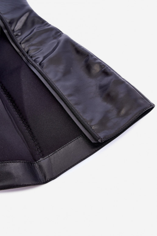 Warm over-the-knee boots with thin heels in black color Fenoria