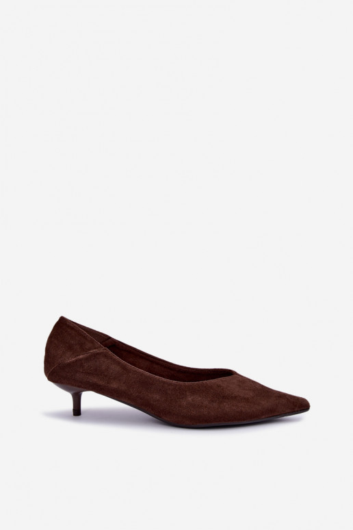 buty na niskim obcasie w kolorze czekoladowym Joresta