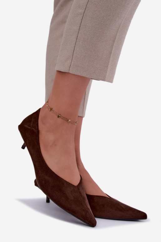 low-heeled shoes in chocolate color Joresta