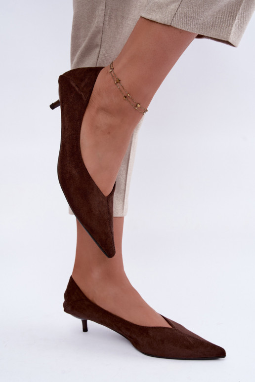 low-heeled shoes in chocolate color Joresta