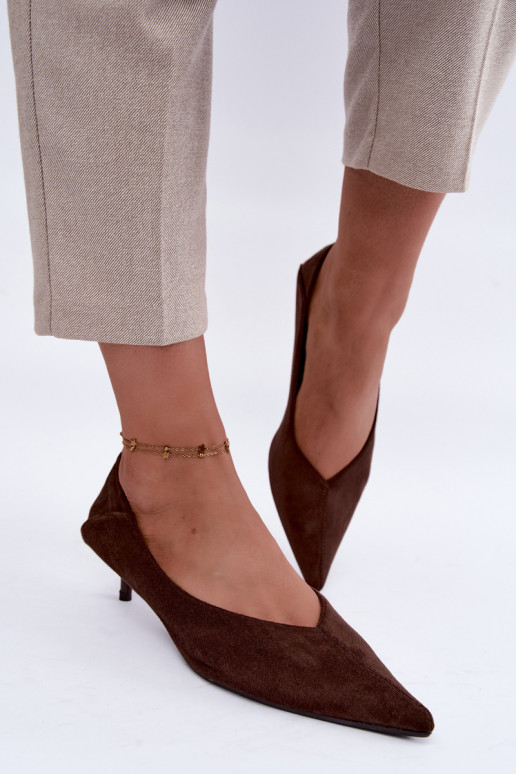 low-heeled shoes in chocolate color Joresta