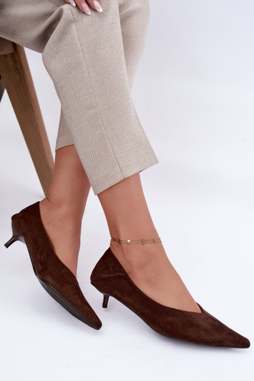 low-heeled shoes in chocolate color Joresta