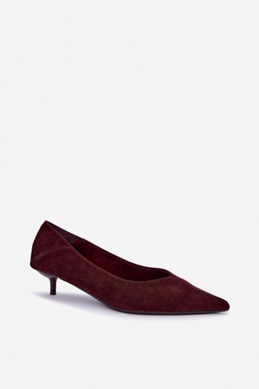 low-heeled shoes in burgundy color Joresta