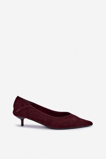 low-heeled shoes in burgundy color Joresta 2