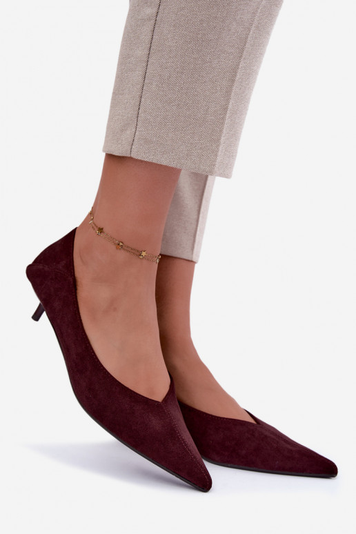 low-heeled shoes in burgundy color Joresta