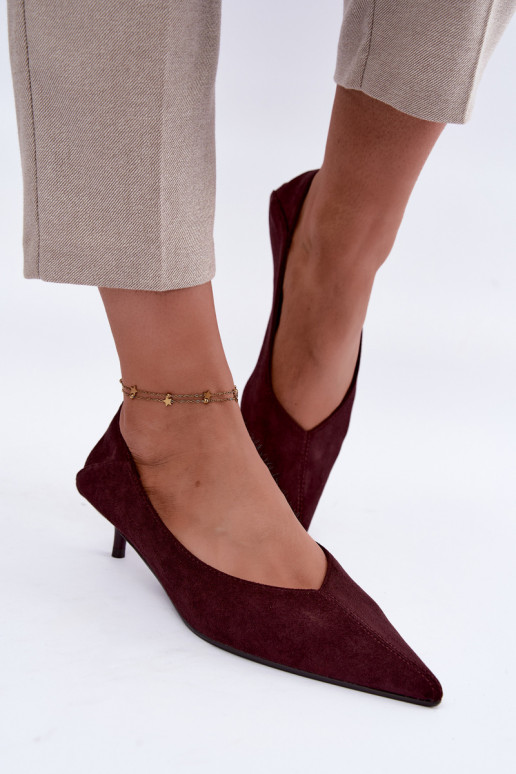 low-heeled shoes in burgundy color Joresta