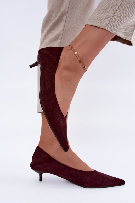 low-heeled shoes in burgundy color Joresta
