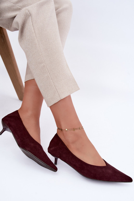 low-heeled shoes in burgundy color Joresta