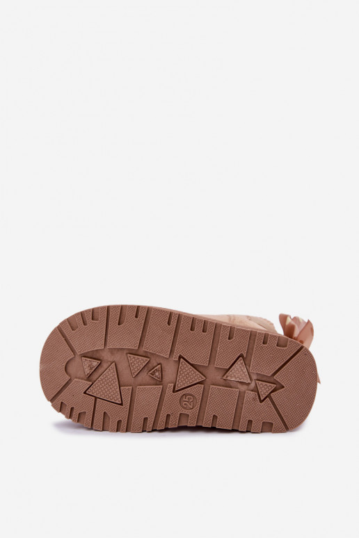 children's snow boots with bows in sand color Įjungtavelle